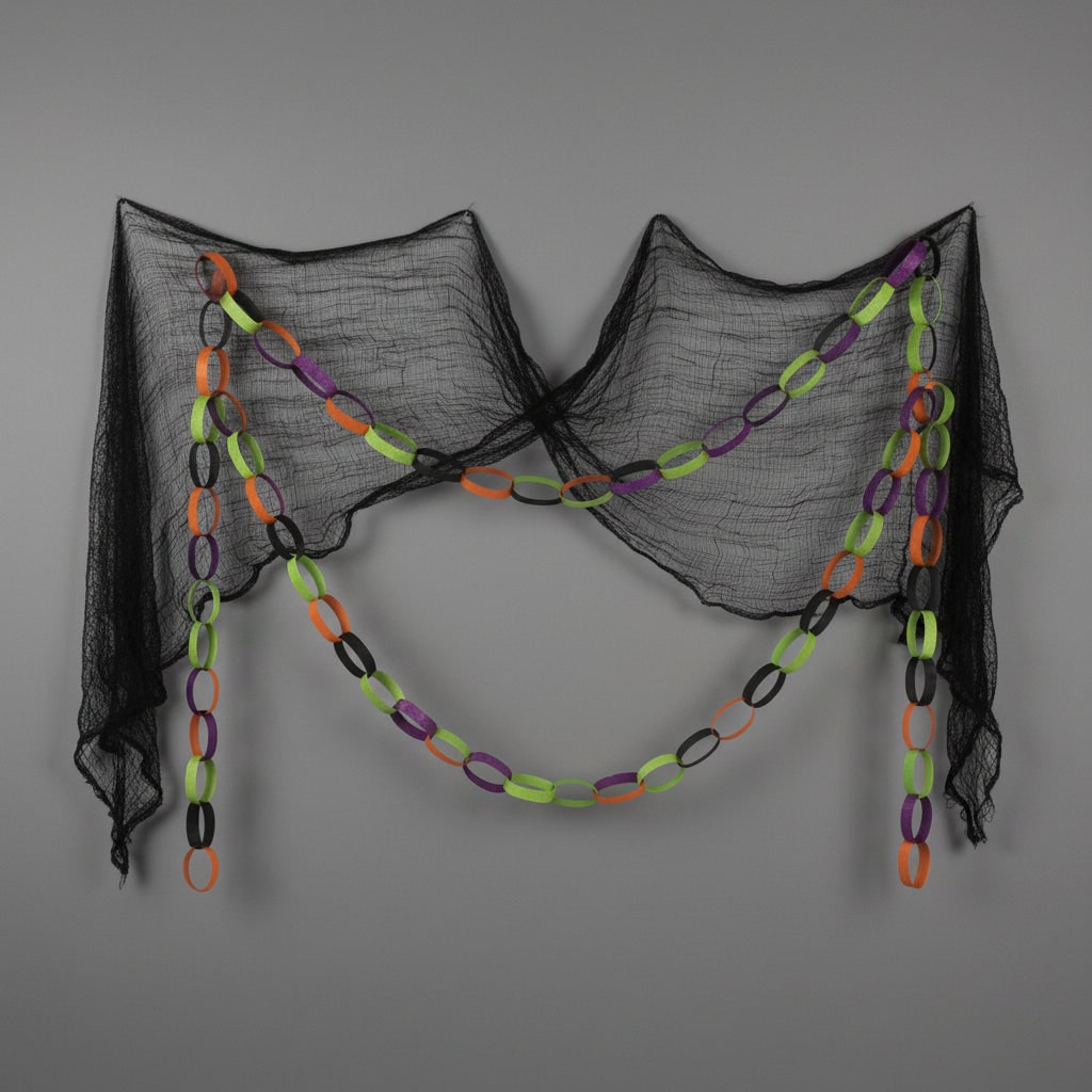 Halloween Creepy Black Cloth Netting Spooky Decoration for Party and Haunted House - Image 1