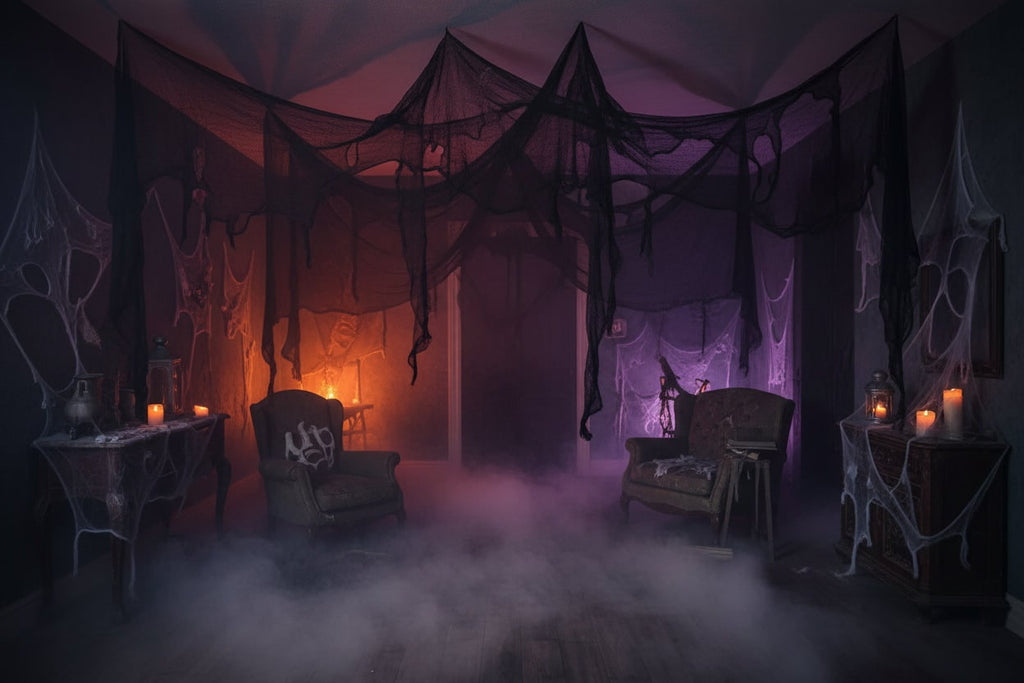 Halloween Creepy Black Cloth Netting Spooky Decoration for Party and Haunted House - Image 2