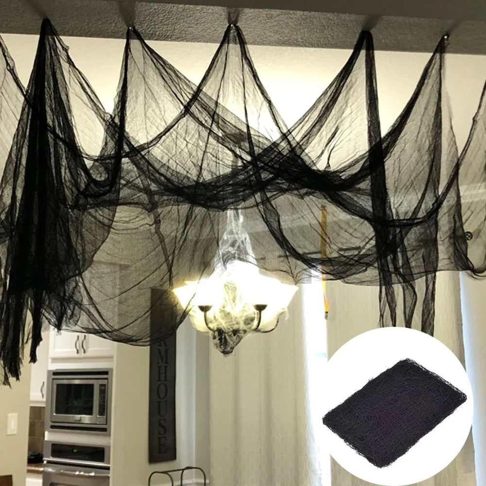 Halloween Creepy Cloth Spider Web Decoration for Party and Haunted House - Image 1