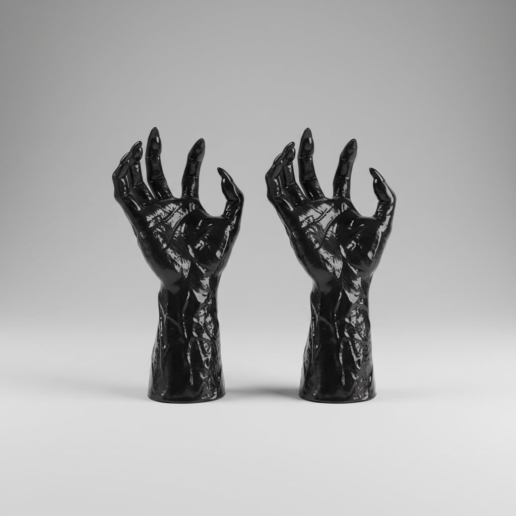 Halloween Creepy Witch Hand Wall Decor Metal Artwork with Candle Holder for Spooky Party Decoration - Image 1