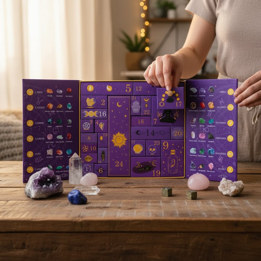 Halloween Crystal Advent Calendar with Gemstones and Zodiac Decorations - Image 1