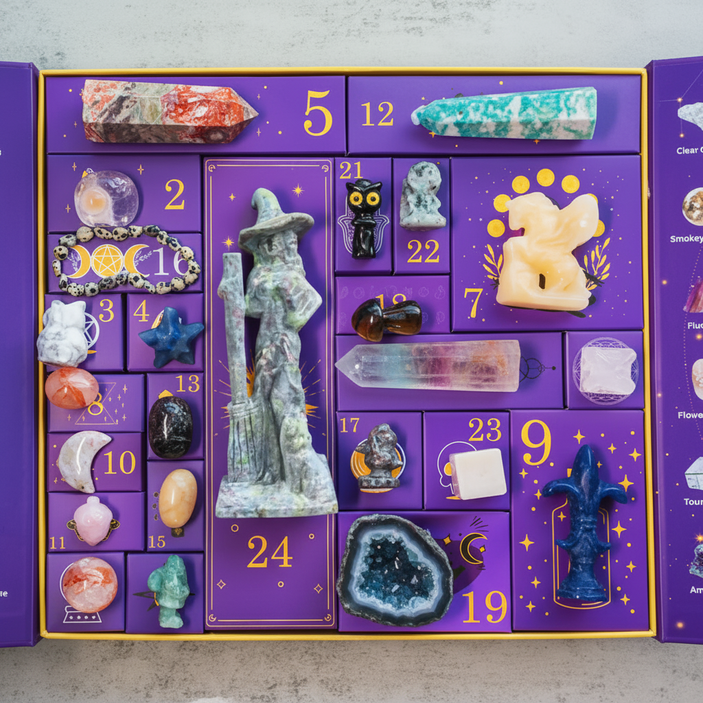Halloween Crystal Advent Calendar with Gemstones and Zodiac Decorations - Image 2