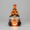 Halloween Decor Ceramic Jack O Lantern Gnome Lighted Figurine for Party Decorations - Image 1