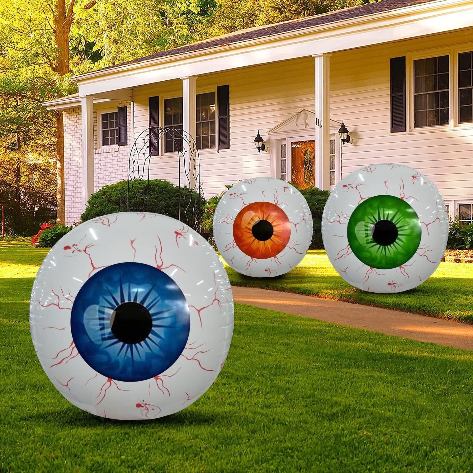 Halloween Decoration Inflatable Eyeball Balloon Reusable for Party and Haunted House - Image 1