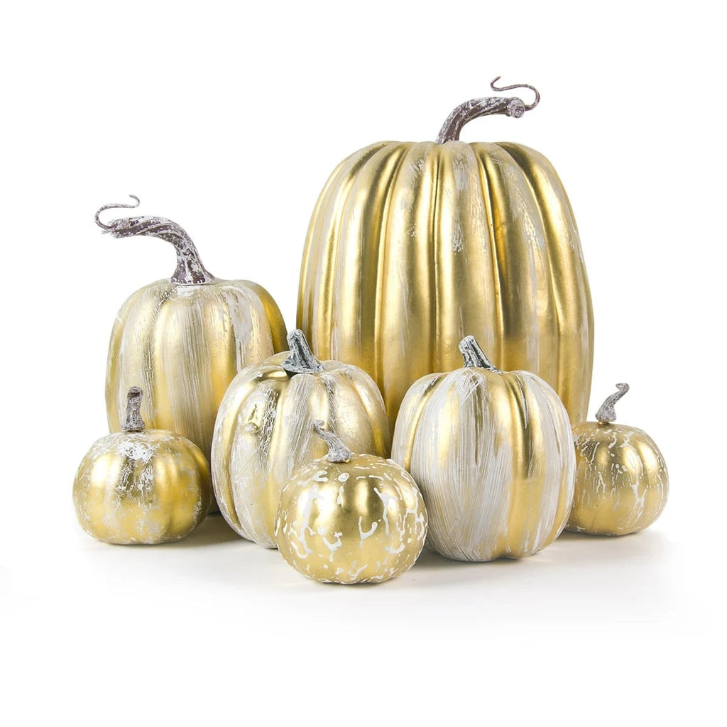 Halloween Decorative and Black and White Pumpkins Set of 7 Artificial Autumn Decor Carved - Image 4