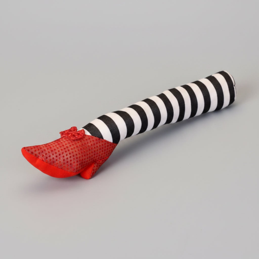 Halloween Door Stopper Witch Legs Decoration with Red Sequined Shoes Floor Mounted Stop - Image 2