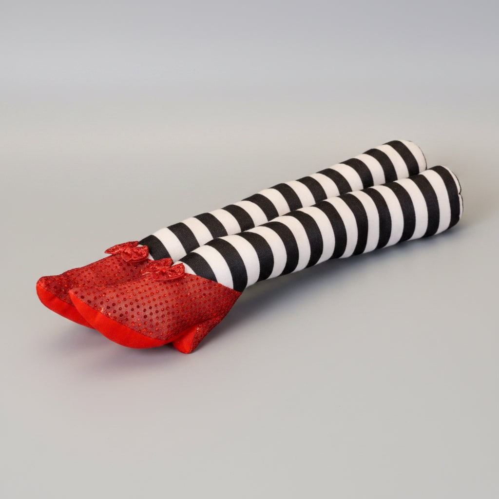 Halloween Door Stopper Witch Legs Decoration with Red Sequined Shoes Floor Mounted Stop - Image 5