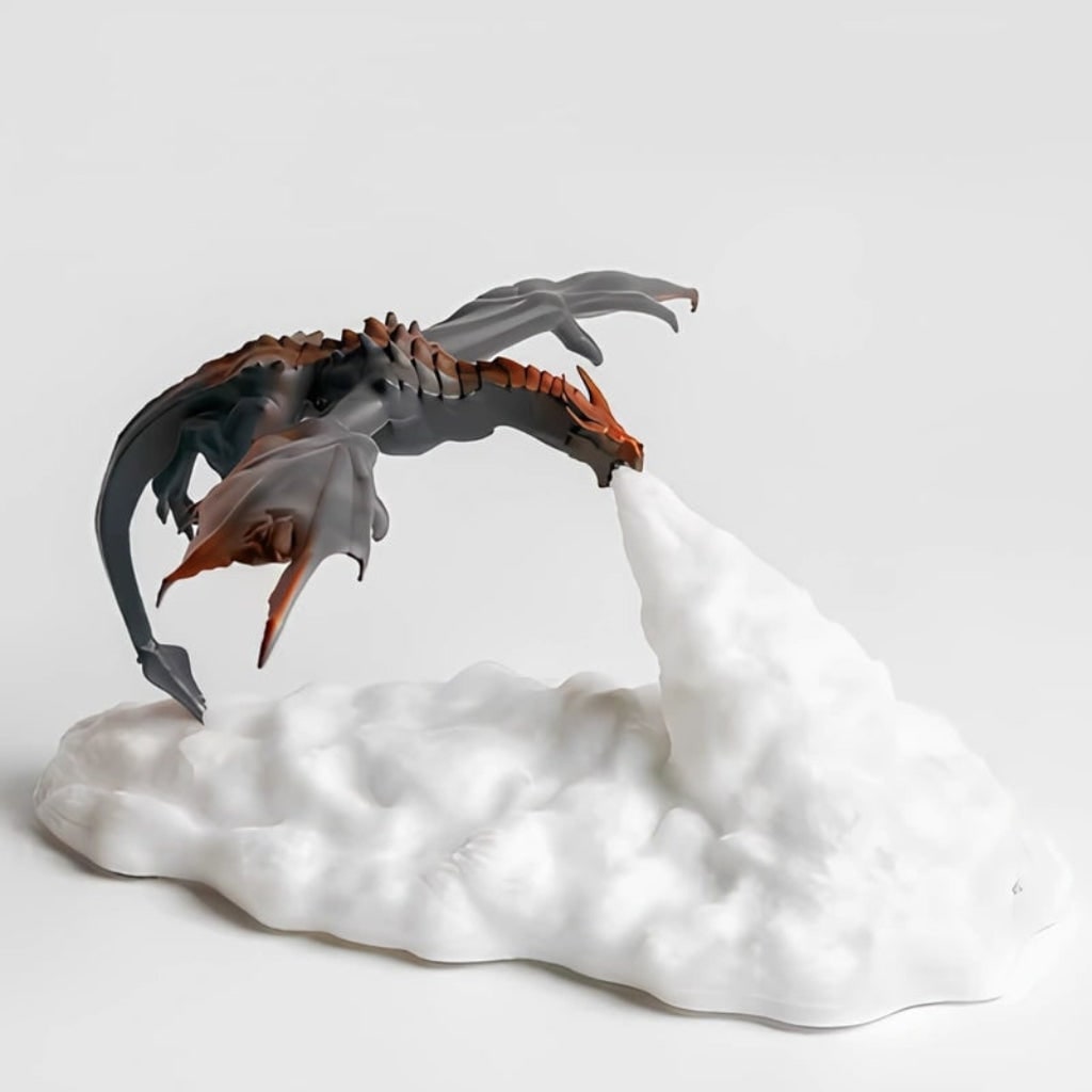 Halloween Dragon Night Light Small Bedside Table Lamp with Rechargeable LED and Red Flame Glow - Image 4