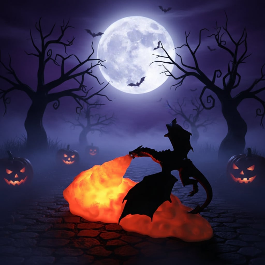 Halloween Dragon Night Light with LED Rechargeable USB Charging for Room Decoration - Image 3