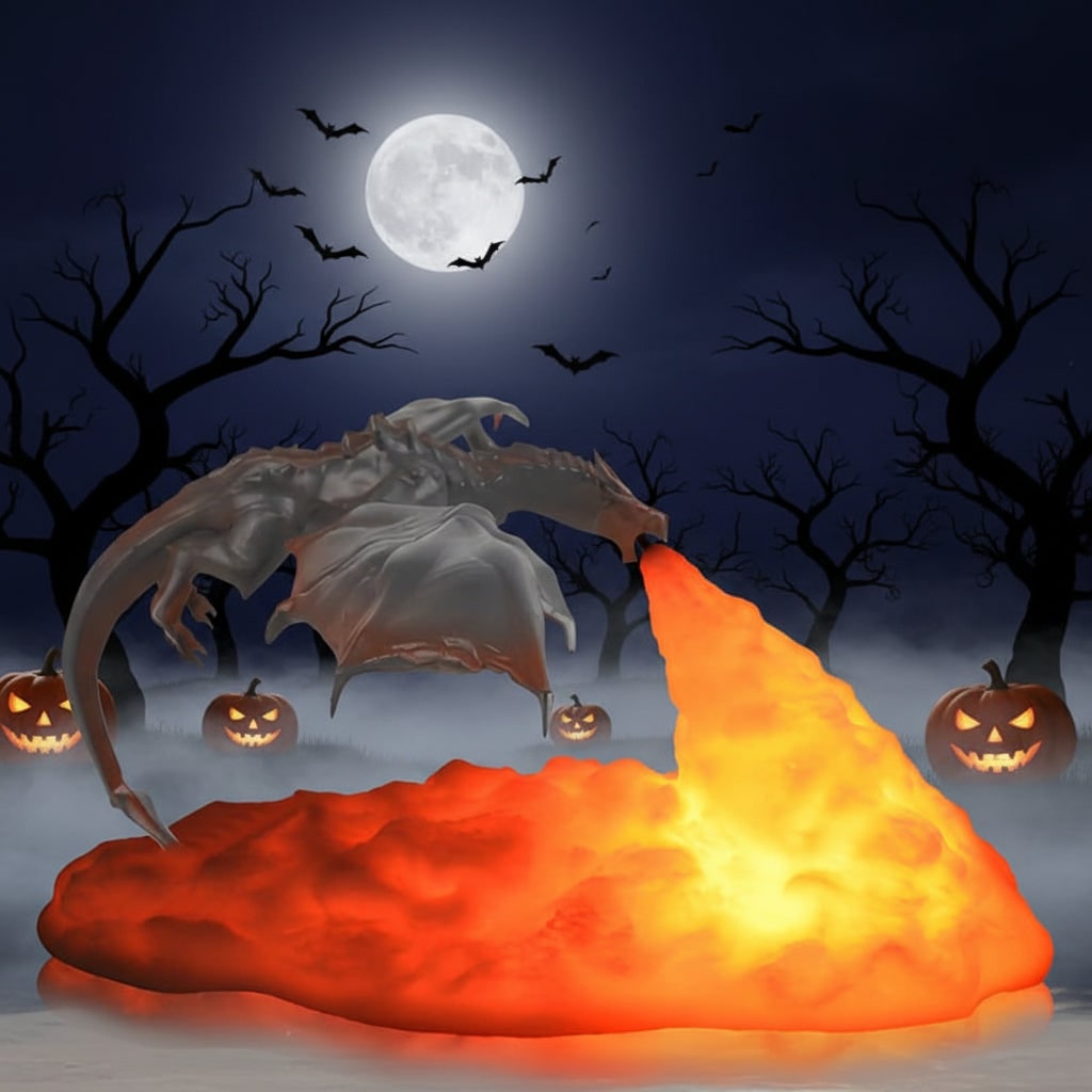 Halloween Dragon Night Light with LED Rechargeable USB Charging for Room Decoration - Image 5