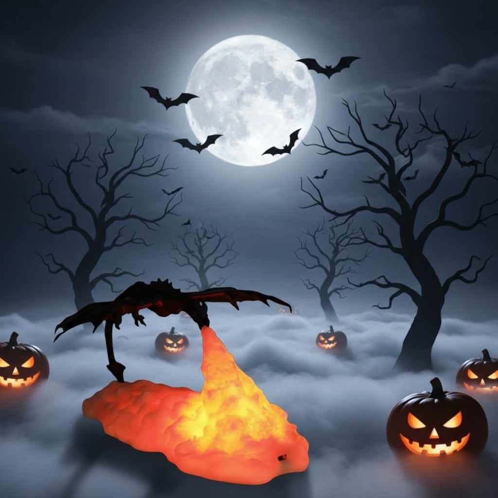Halloween Dragon Night Light with LED Rechargeable USB Charging for Room Decoration - Image 7