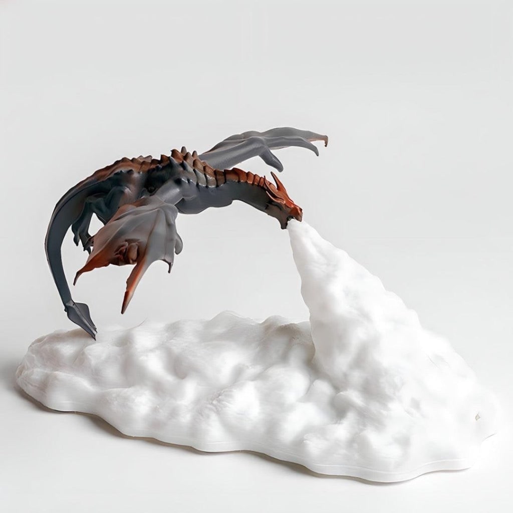 Halloween Dragon Night Light with Red Glowing Fire Base LED Lamp for Decoration and Party - Image 3