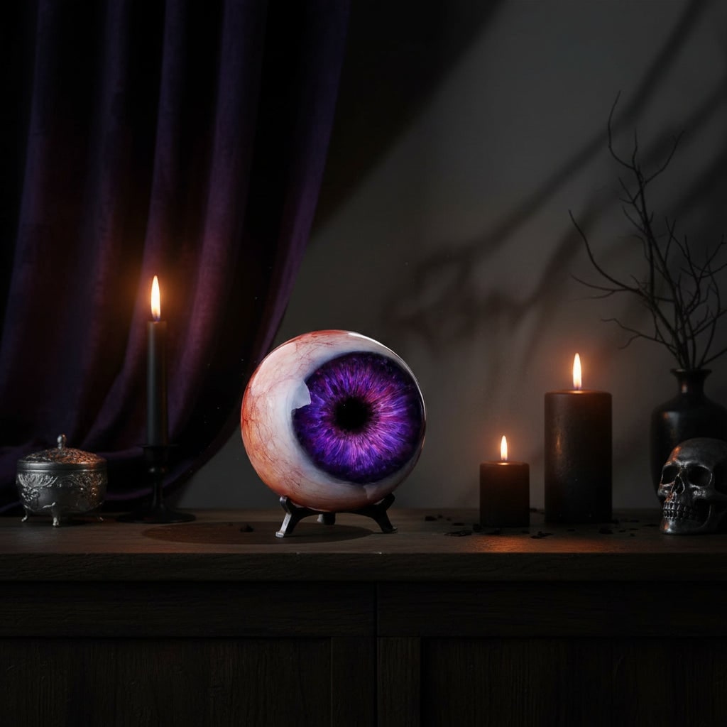 Halloween Eyeball Decor with Witch and Pink Porch Decoration Stand for Front Door Party Display - Image 2
