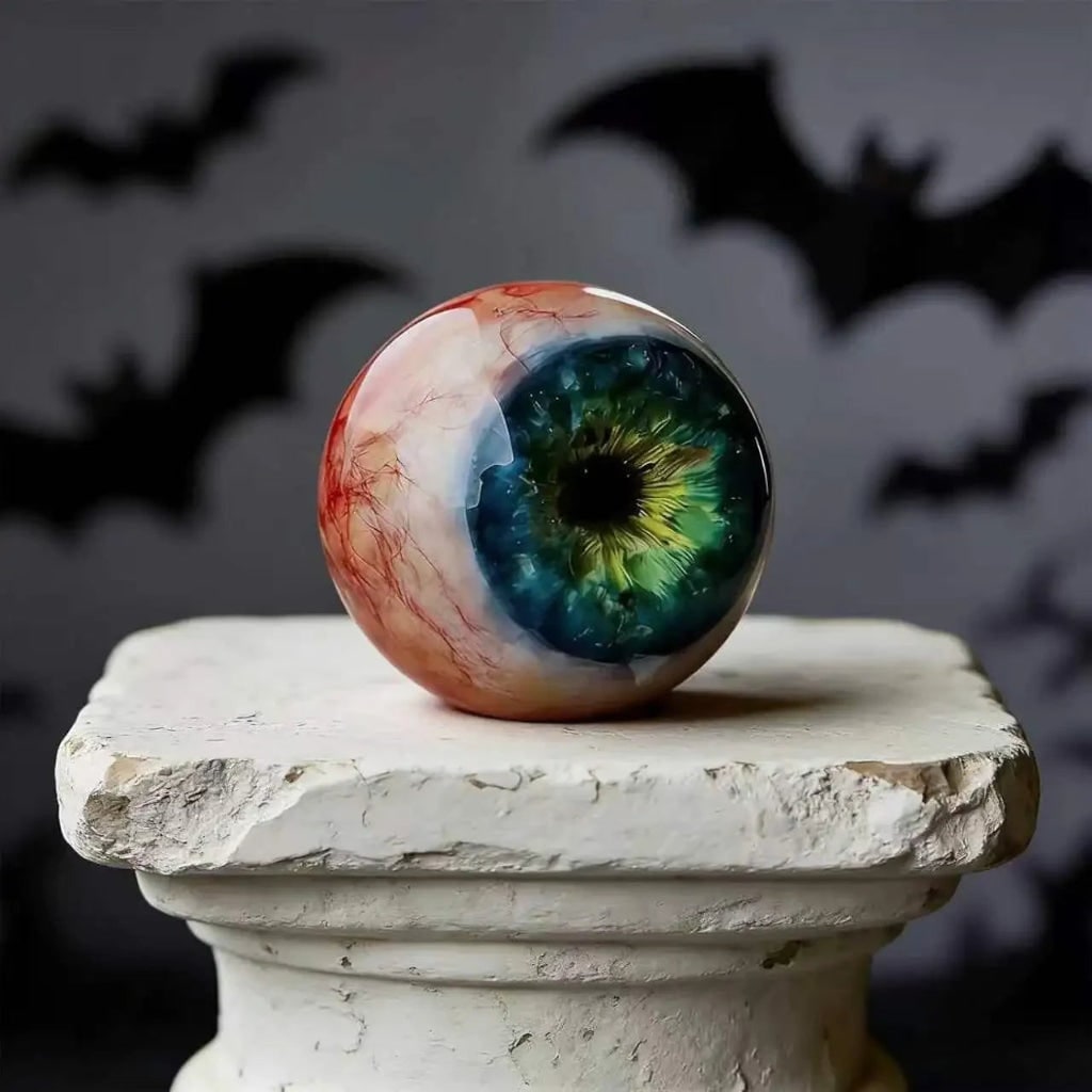 Halloween Eyeball Decor with Witch and Pink Porch Decoration Stand for Front Door Party Display - Image 3