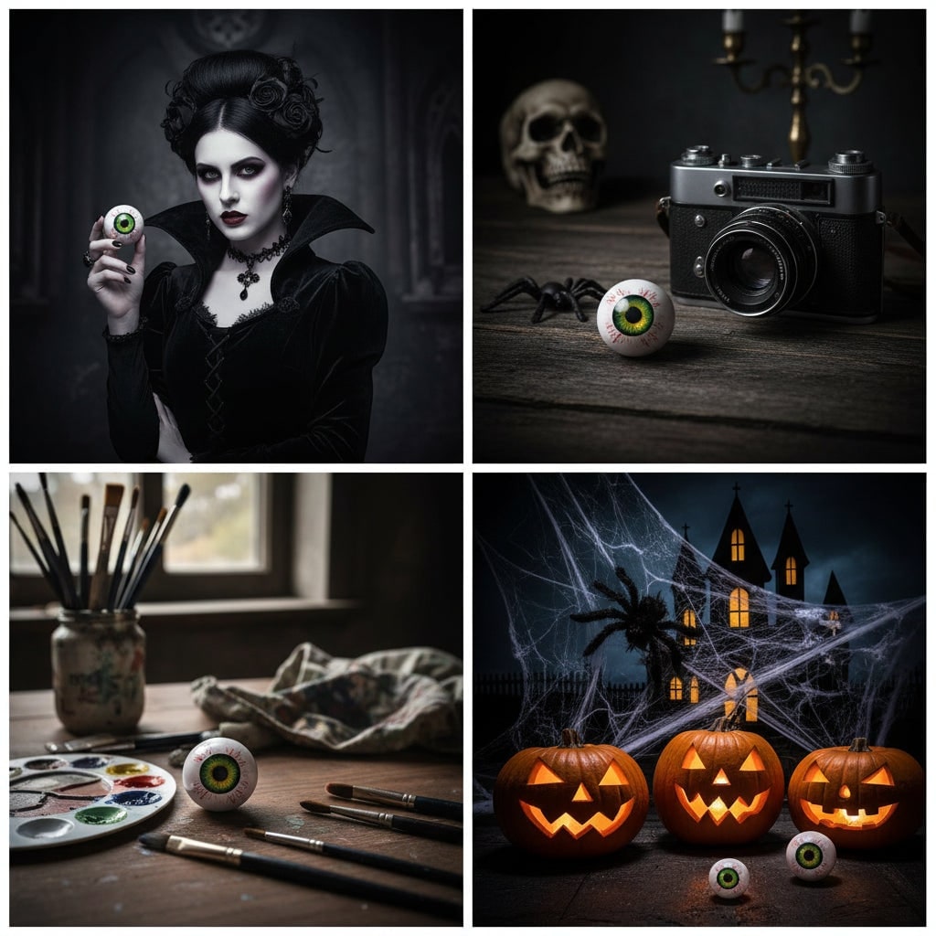 Halloween Eyeball Decor with Witch and Pink Porch Decoration Stand for Front Door Party Display - Image 6