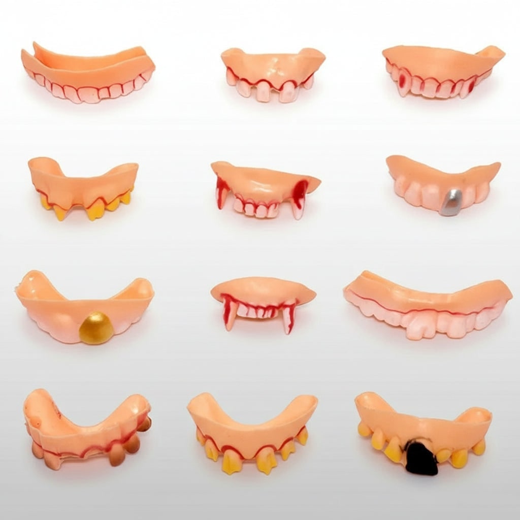 Halloween Fake Teeth Partials and Vampire Options with Crooked and Fang Designs for Costume Party - Image 4