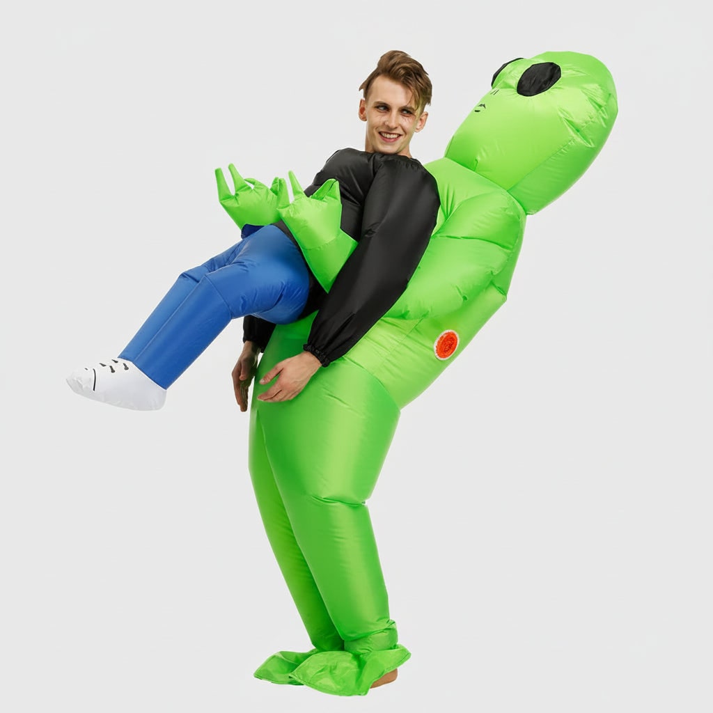 Halloween Funny Inflatable Alien Costume and Youth with Carrying Human Illusion Design - Image 2