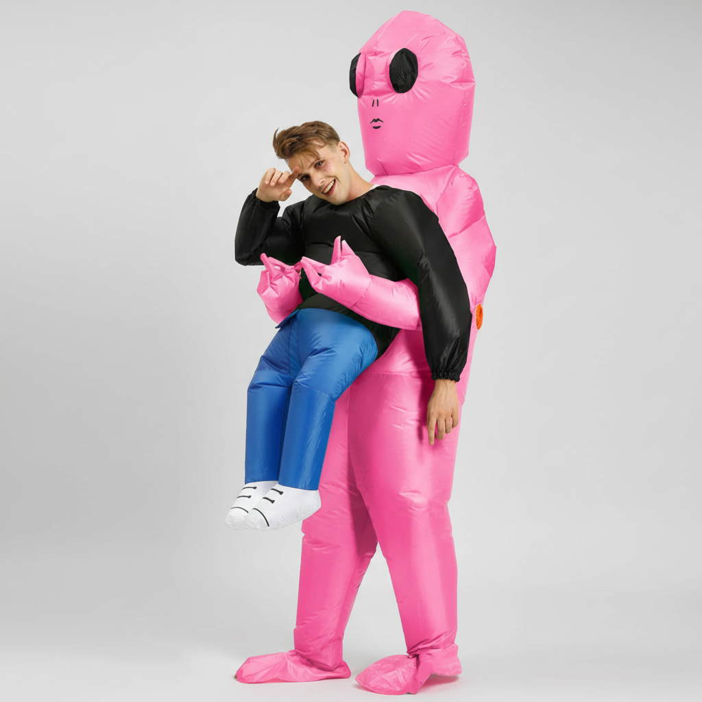 Halloween Funny Inflatable Alien Costume and Youth with Carrying Human Illusion Design - Image 3