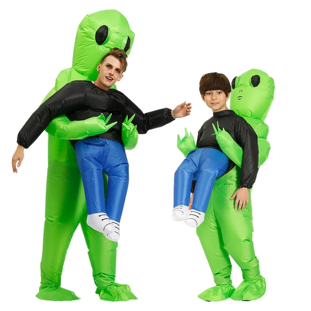 Halloween Funny Inflatable Alien Costume and Youth with Carrying Human Illusion Design - Image 4