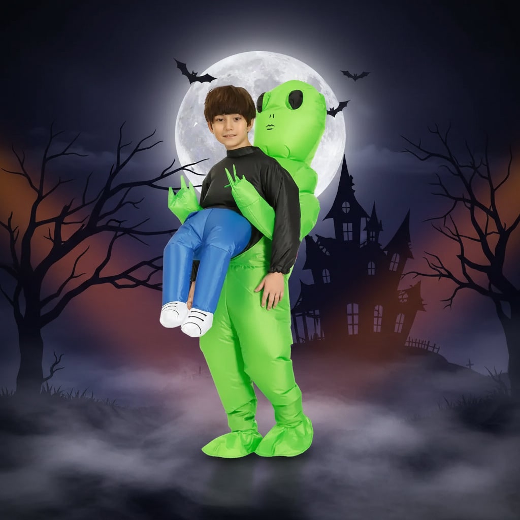 Halloween Funny Inflatable Alien Costume and Youth with Carrying Human Illusion Design - Image 5