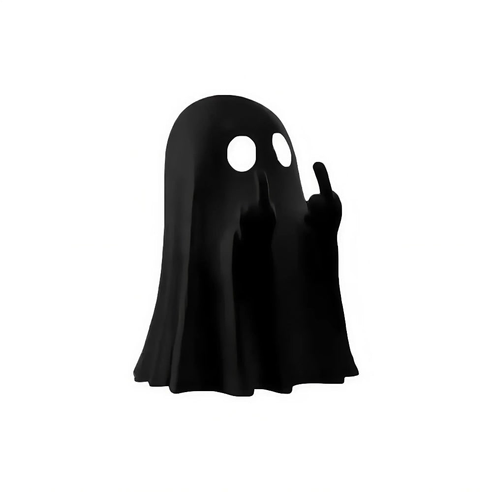 Halloween Ghost Decor Figurine with Middle Finger Gesture Resin Statue for Tabletop Party Decoration - Image 7