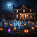 Halloween Ghost Decoration Large Outdoor Scary Figure with Glowing Blue Lights - Image 1