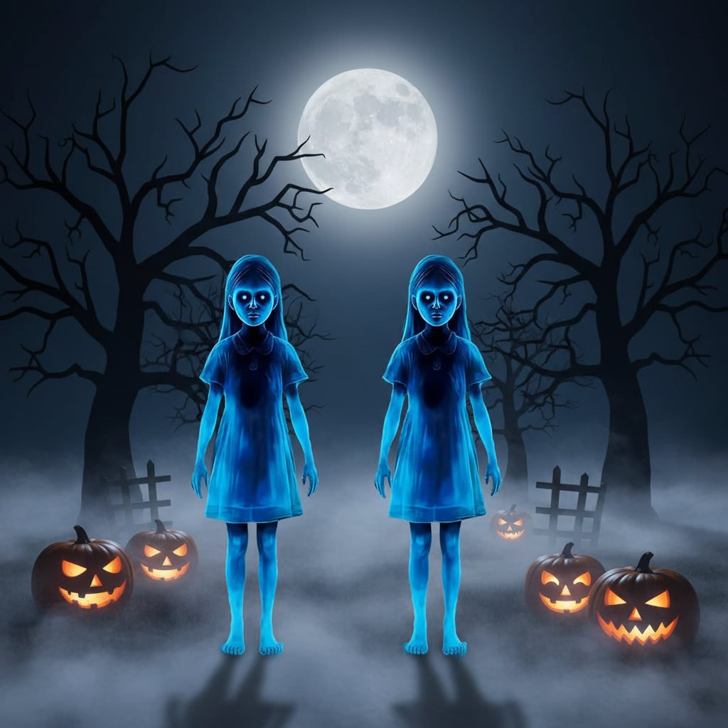 Halloween Ghost Decoration Large Outdoor Scary Figure with Glowing Blue Lights - Image 3
