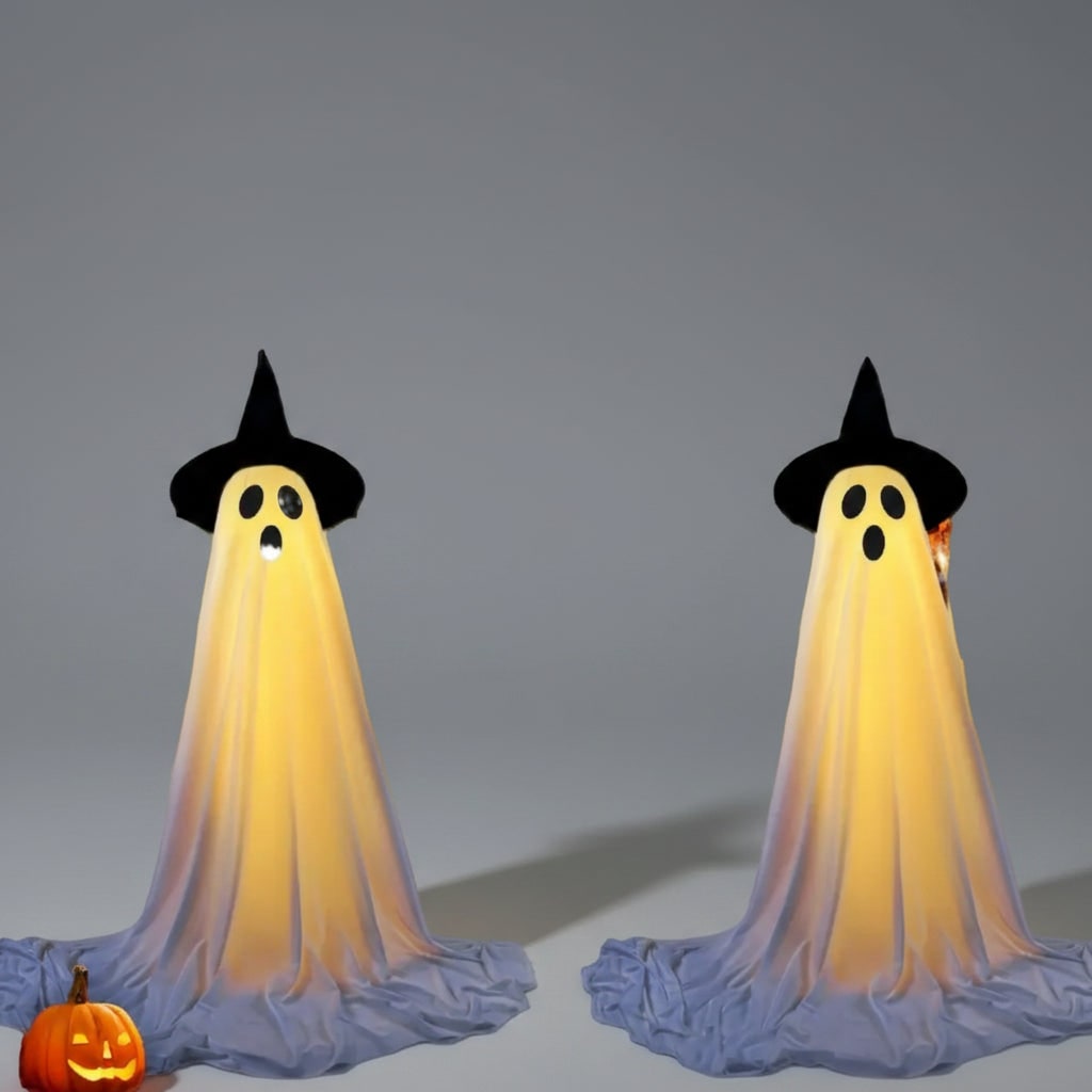 Halloween Ghost Decoration with LED Lights Outdoor Standing Up Witch Hat Inflatable - Image 4