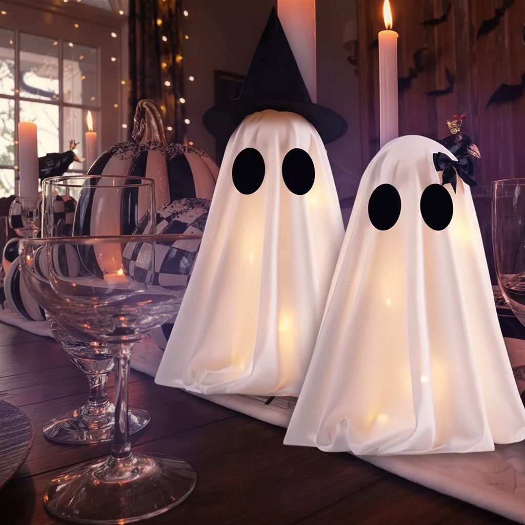 Halloween Ghost Decorations with LED Lights for Outdoor and Indoor Glowing Set Hanging - Image 5