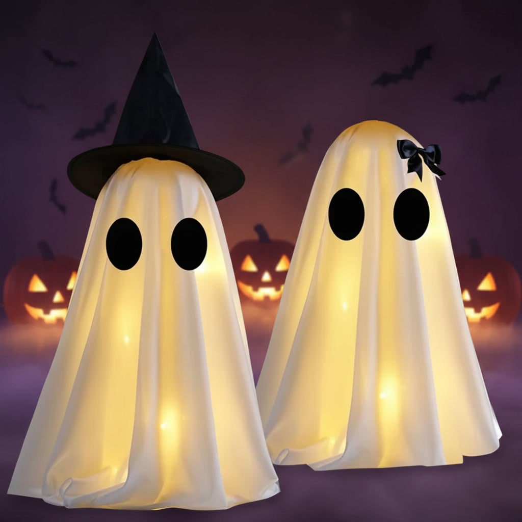 Halloween Ghost Decorations with LED Lights for Outdoor and Indoor Glowing Set Hanging - Image 6