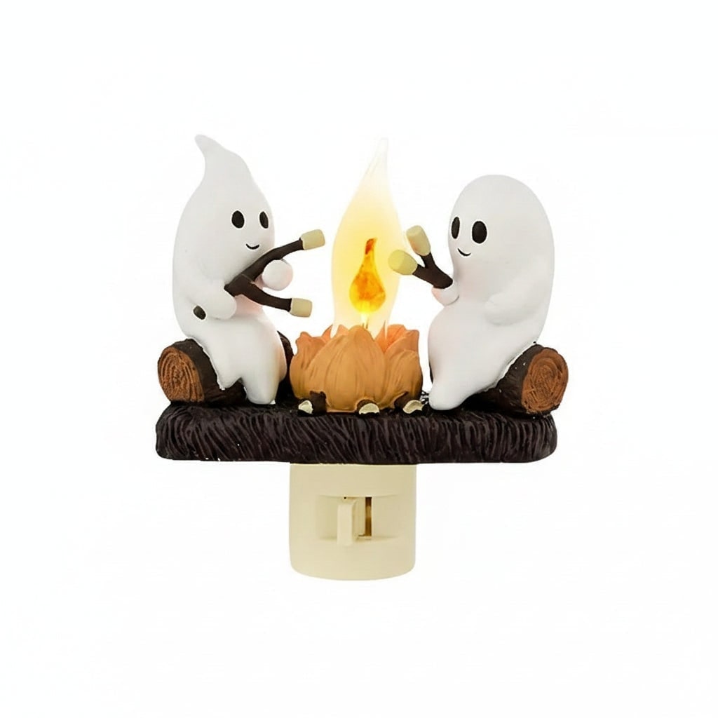 Halloween Ghost Night Light LED -In with Marshmallow Campfire Design for Room - Image 6