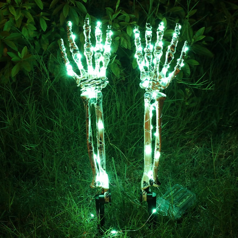 Halloween Giant Skeleton Arm Stakes Decoration LED Lights for Outdoor Yard Haunted House Party - Image 12