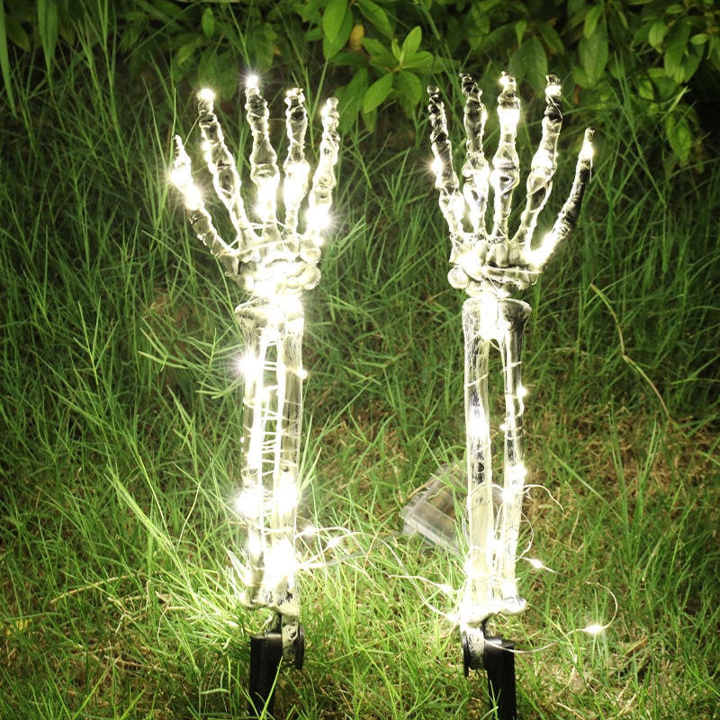 Halloween Giant Skeleton Arm Stakes Decoration LED Lights for Outdoor Yard Haunted House Party - Image 5