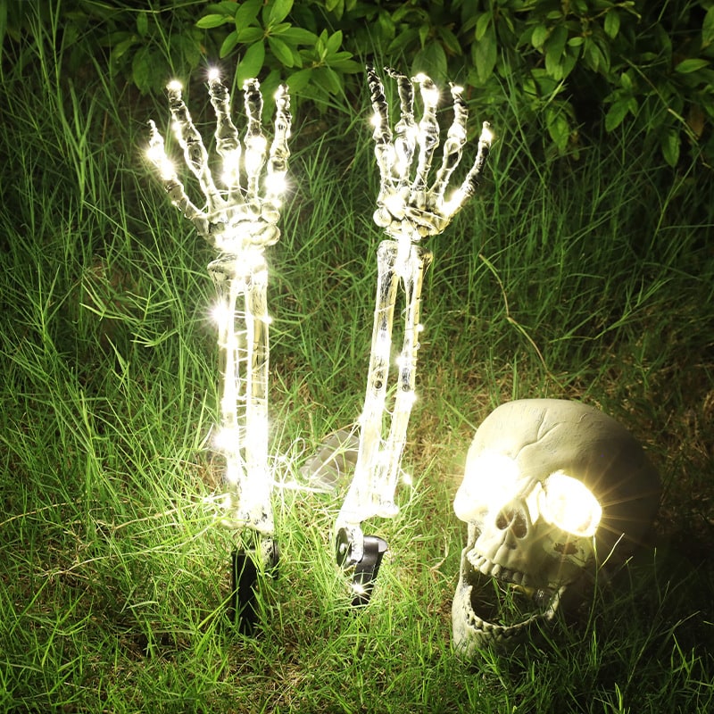 Halloween Giant Skeleton Arm Stakes Decoration LED Lights for Outdoor Yard Haunted House Party - Image 8