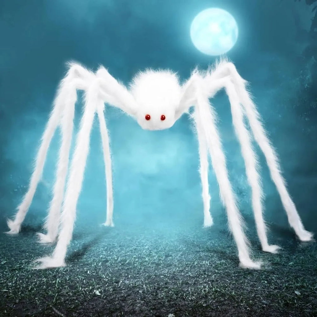 Halloween Giant Spider Decoration Outdoor Prop with Poseable Legs and Red Eyes for Yard Party - Image 4