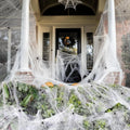 Halloween Giant Spider Web Decoration Stretchy Cobweb with Black for Outdoor Party and Haunted House - Image 1