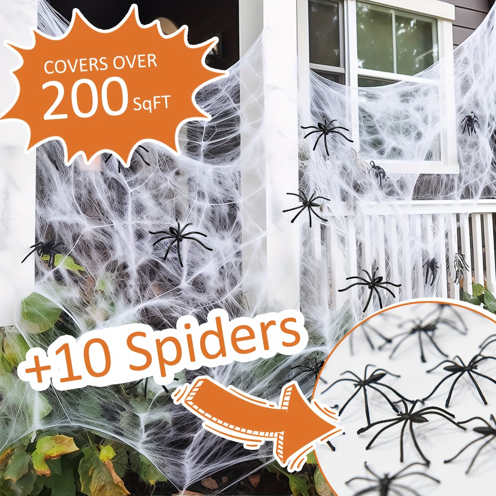 Halloween Giant Spider Web Decoration with Large and Fake Cobwebs for Indoor Outdoor Party Supplies - Image 7
