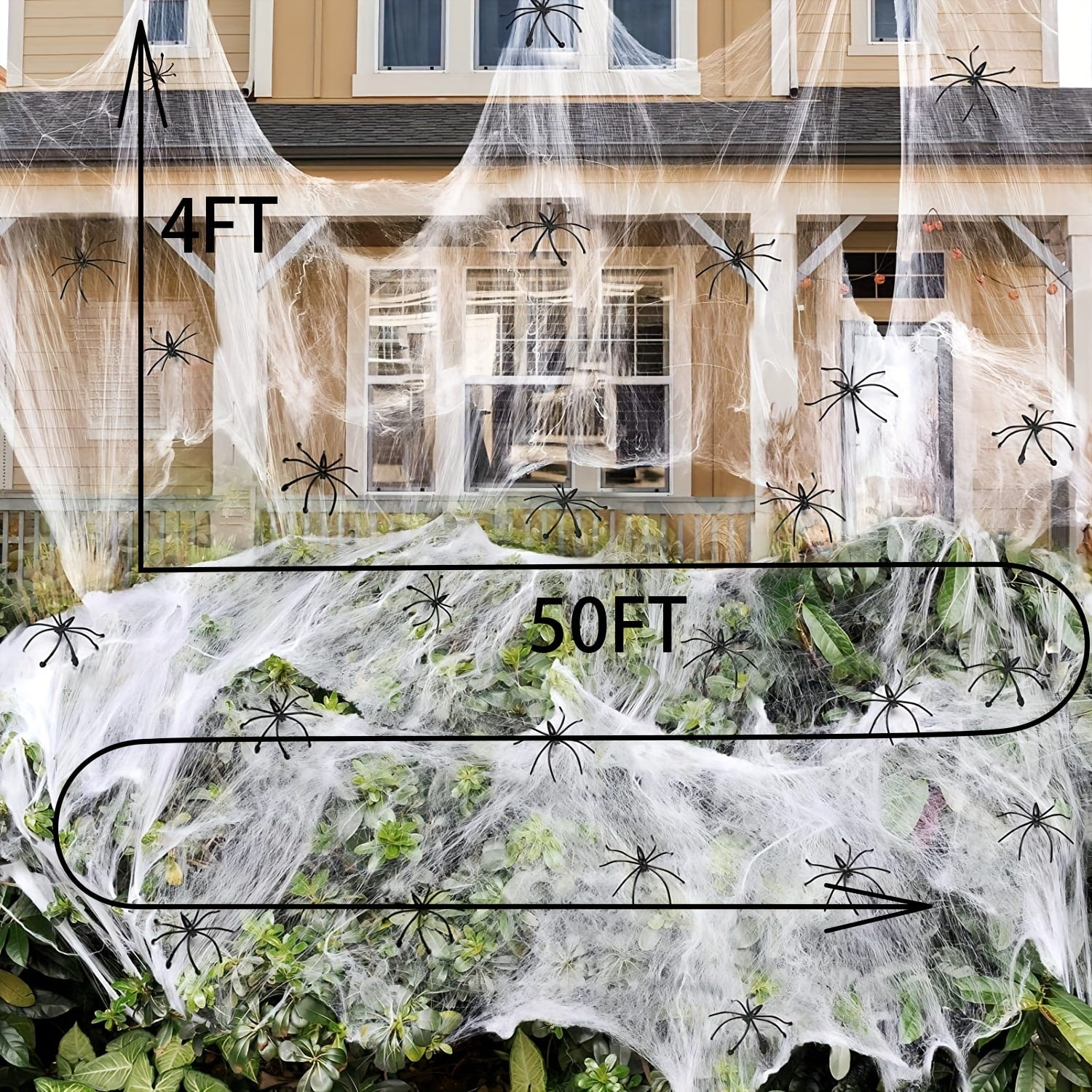 Halloween Giant Spider Web Decoration with Large and Fake Cobwebs for Indoor Outdoor Party Supplies - Image 8