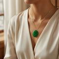 Halloween Glow in the Dark Green Pendant Necklace with Spiral Carved Resin - Image 1