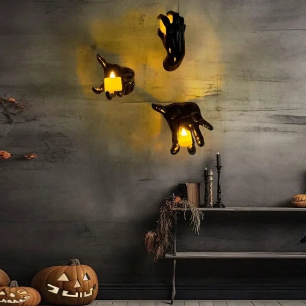 Halloween Gothic Hand Wall Mounted Candle Holder and Sconce with Tea Light for Spooky Sticks - Image 6