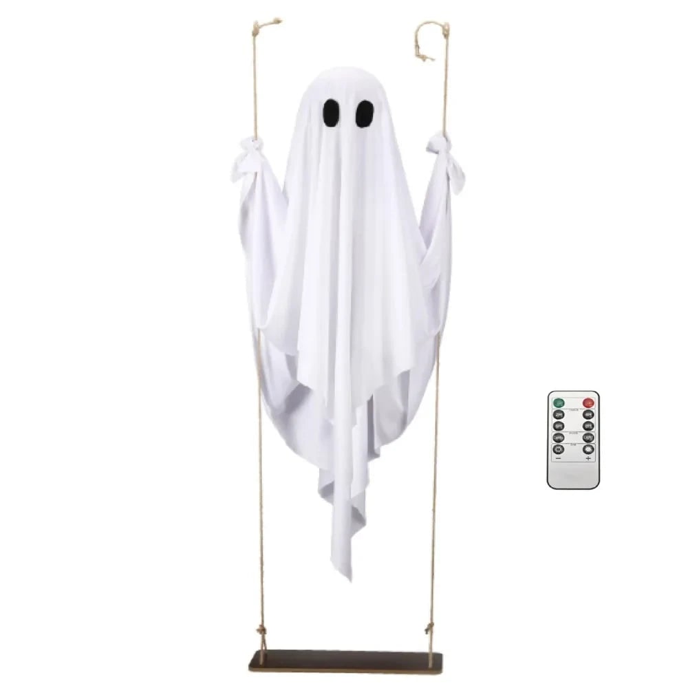 Halloween Hanging Ghost Decoration with LED Light Up Swing and Remote Control for Outdoor Yard Party - Image 5