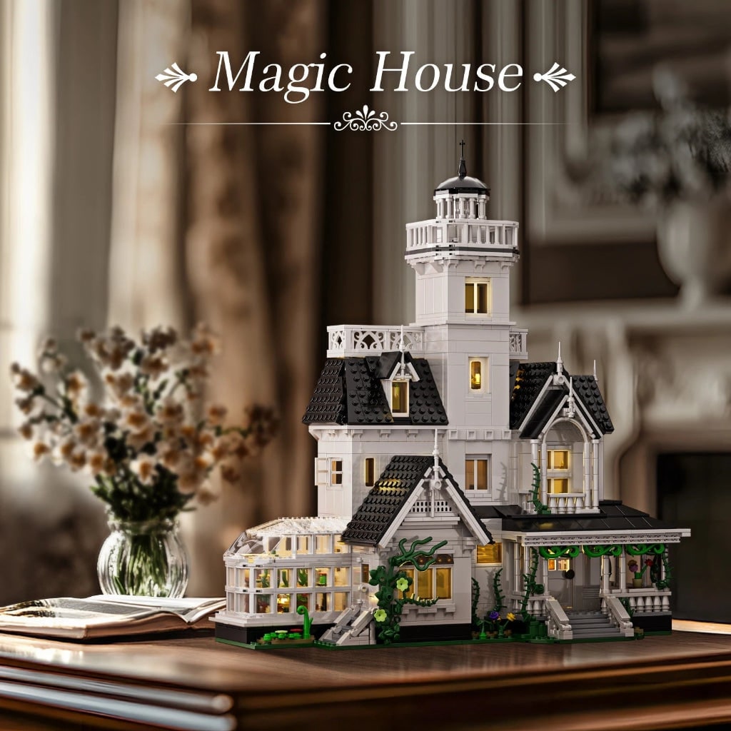 Halloween Haunted House Building Block Set Model Kit with LED Lights and Brick Assembly - Image 3