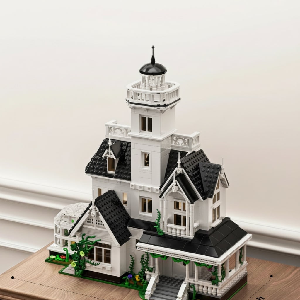 Halloween Haunted House Building Block Set Model Kit with LED Lights and Brick Assembly - Image 4