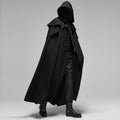 Halloween Hooded Cloak with Cape Hood and Decorative Trim for Costume Party and Haunted House - Image 1