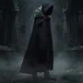 Halloween Hooded Cloak with Gothic Cape Hood and Embroidered Trim for Costume Party Caped - Image 1