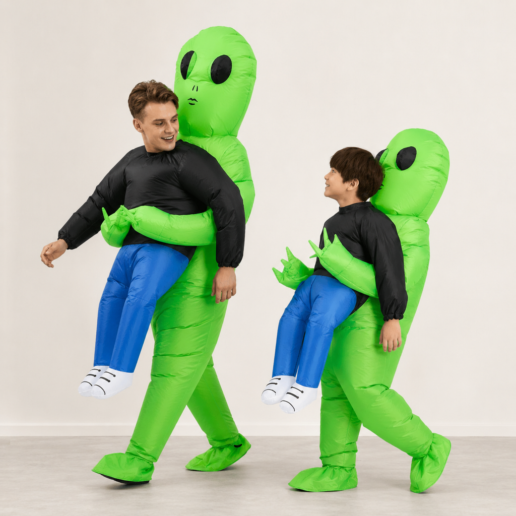 Halloween Inflatable Alien Costume with Fan and Youth Space Party Outfit - Image 1