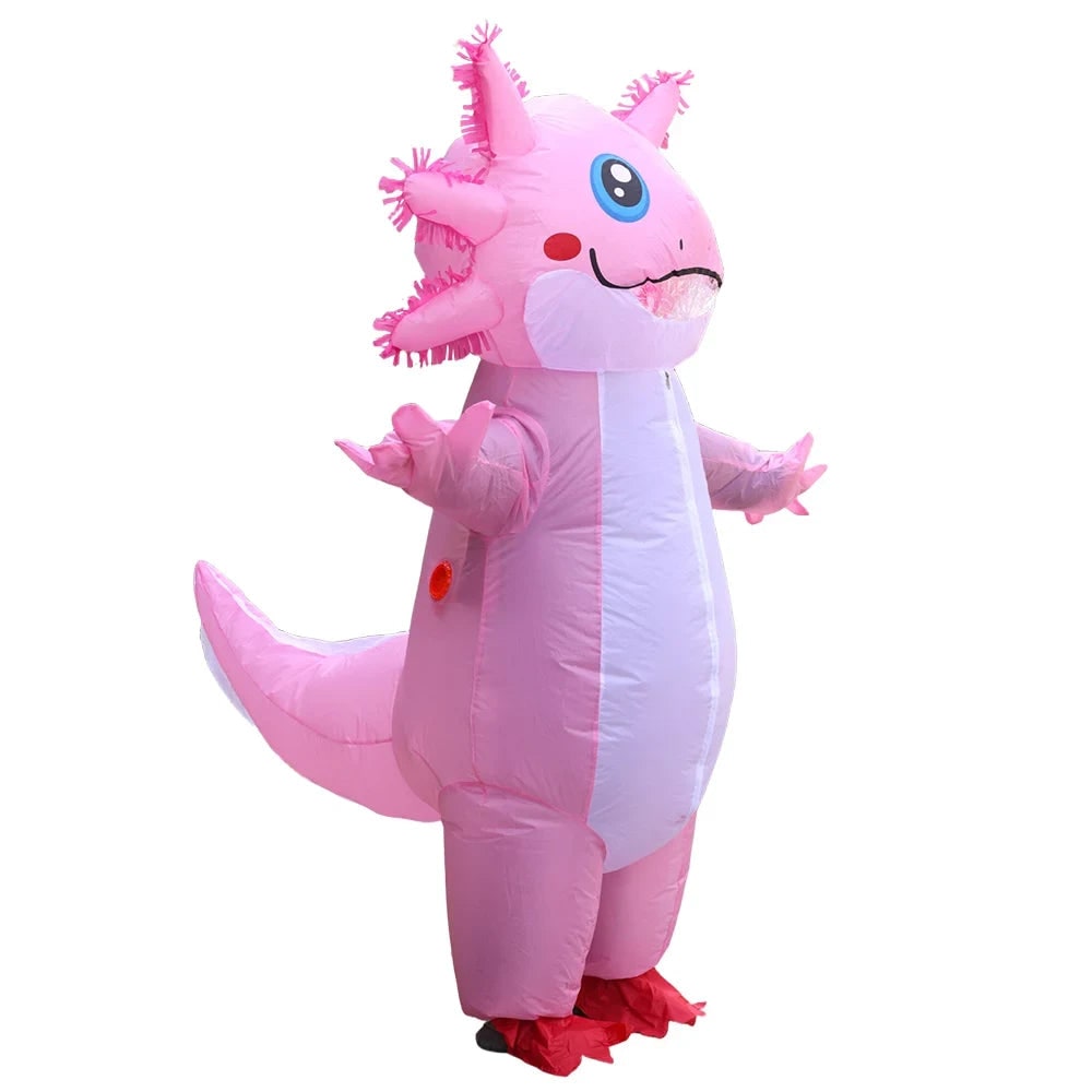 Halloween Inflatable Axolotl Costume with Battery-Operated Fan Animal - Image 5