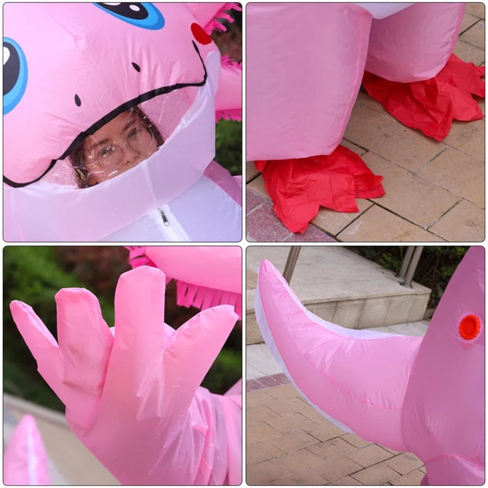 Halloween Inflatable Axolotl Costume with Battery-Operated Fan Animal - Image 6