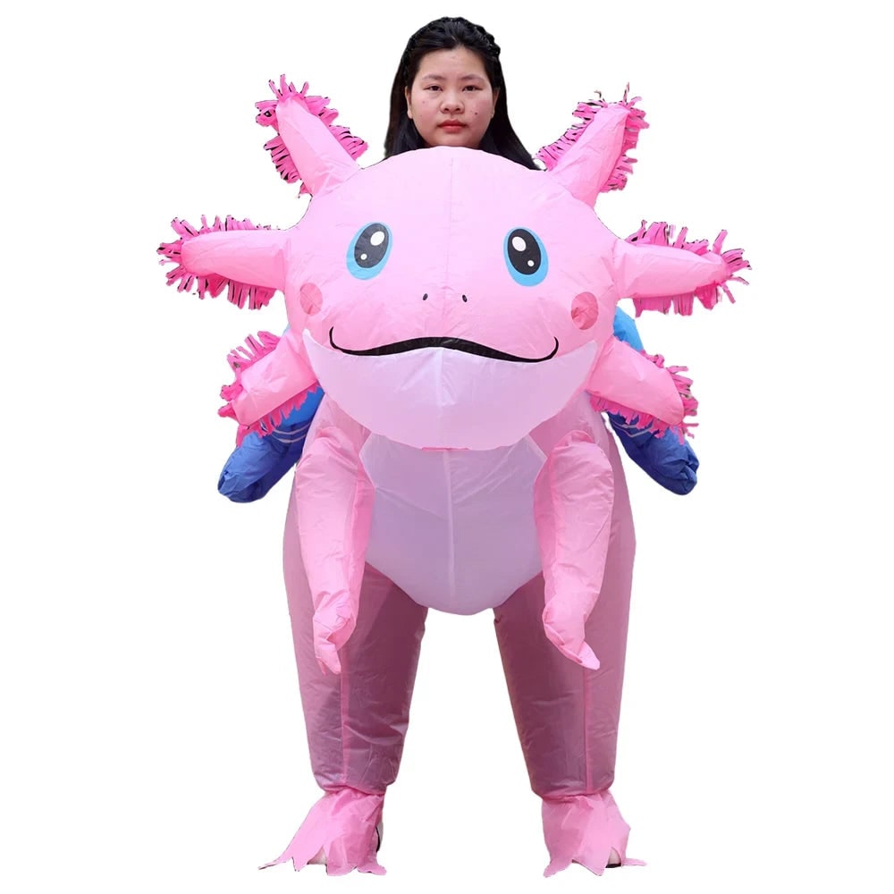Halloween Inflatable Axolotl Costume with Battery-Operated Fan Animal - Image 7