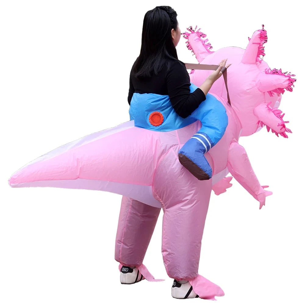Halloween Inflatable Axolotl Costume with Battery-Operated Fan Animal - Image 8